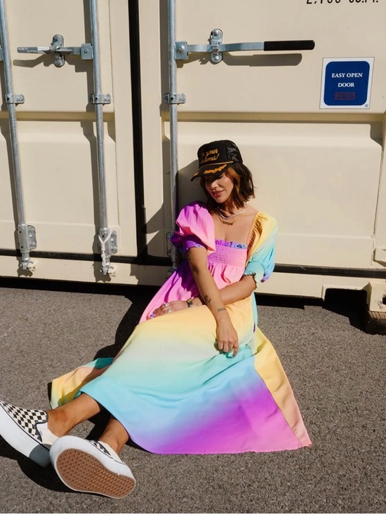 Dressed in LALA Dresses & Skirts - Palm Springs Smocked Dress in Rainbow Daydream